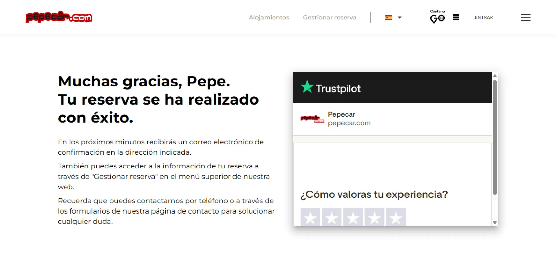 Caja opiniones Pepecar en Trustpilot Caja opiniones Pepecar en Trustpilot