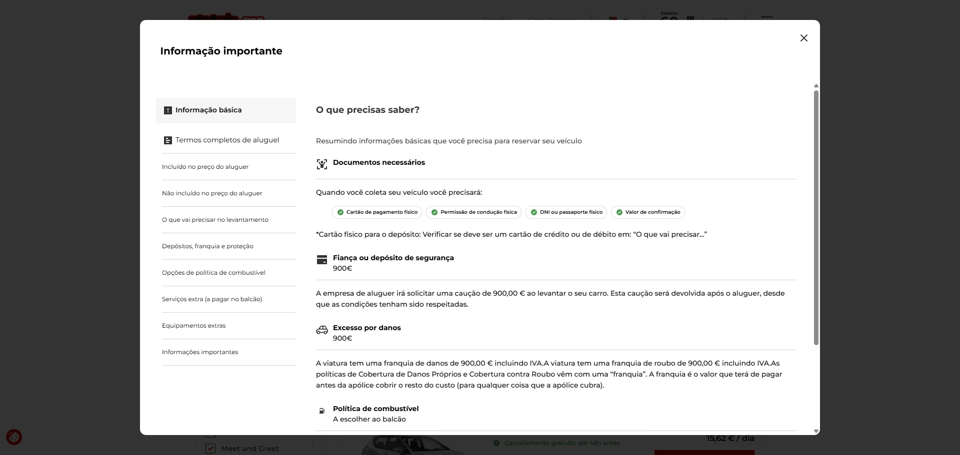 Detalhe informação importante PT